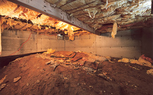 Crawl Space Moisture Barrier before in Geneva
