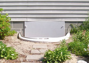 plastic crawl space access well installed in a Canandaigua crawl space