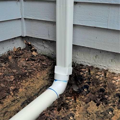 Halco Basement Systems installs gutter downspout extensions in Farmington, Geneva, Canandaigua